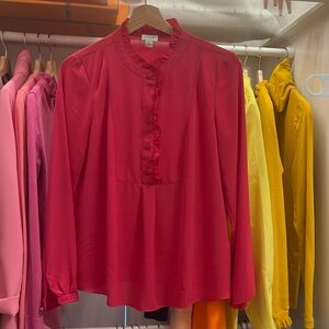 J. Crew - Pink Ruffle Popover- Size 2